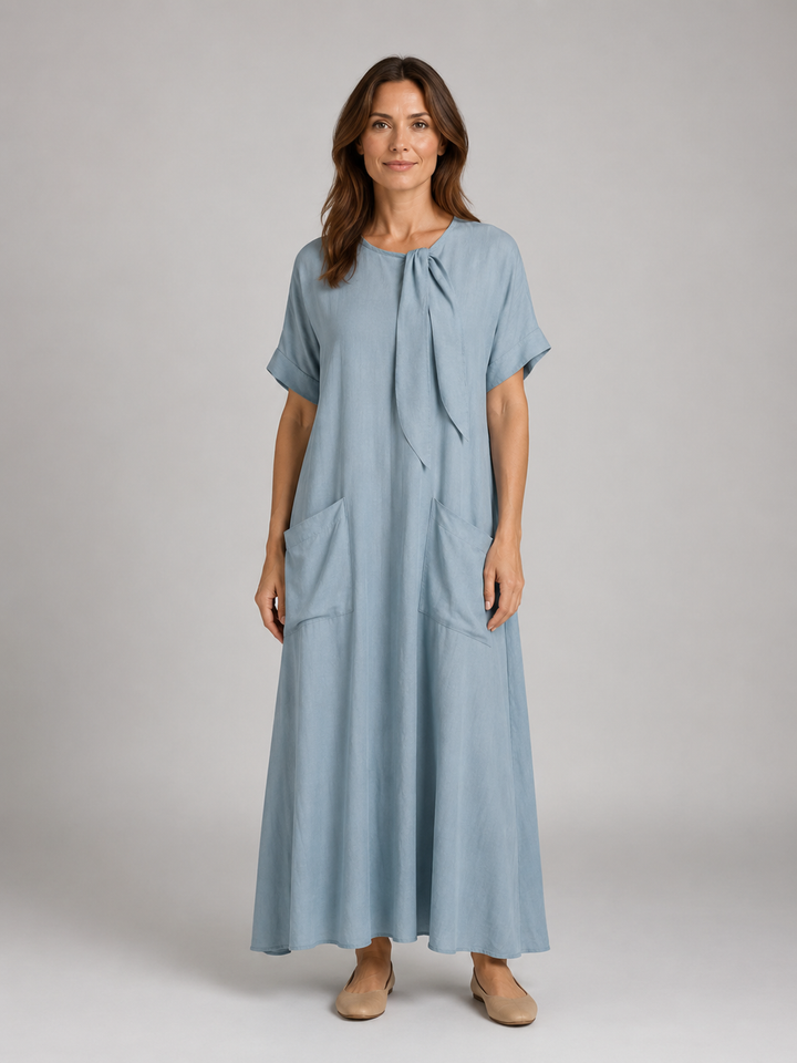 Women's Relaxed Pocket Maxi Dress – Flattering Flowy Silhouette