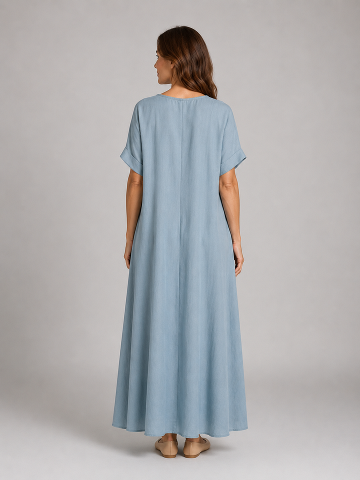 Women's Relaxed Pocket Maxi Dress – Flattering Flowy Silhouette