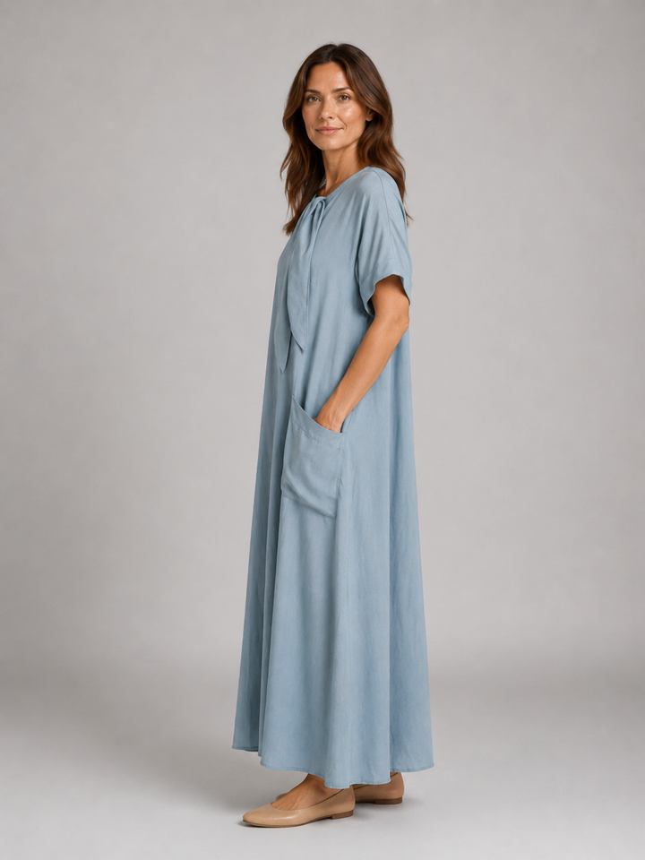 Women's Relaxed Pocket Maxi Dress – Flattering Flowy Silhouette