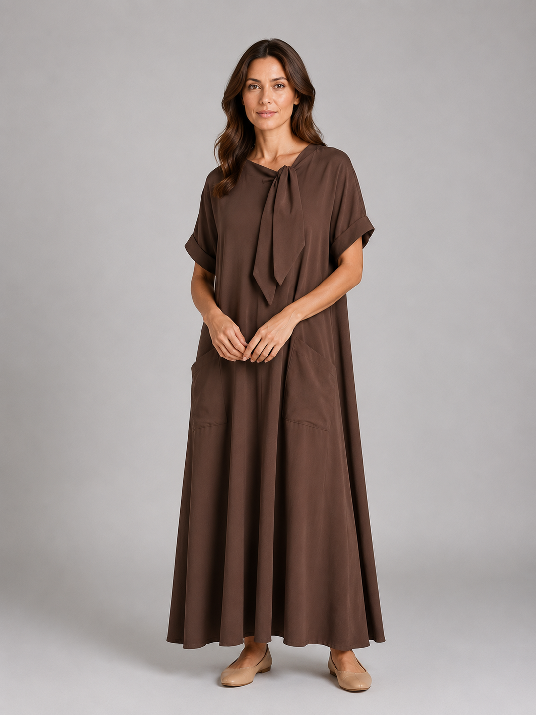 Women's Relaxed Pocket Maxi Dress – Flattering Flowy Silhouette