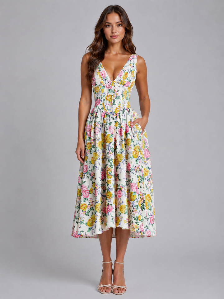 Women’s Floral Midi Sundress – Summer Occasion Style