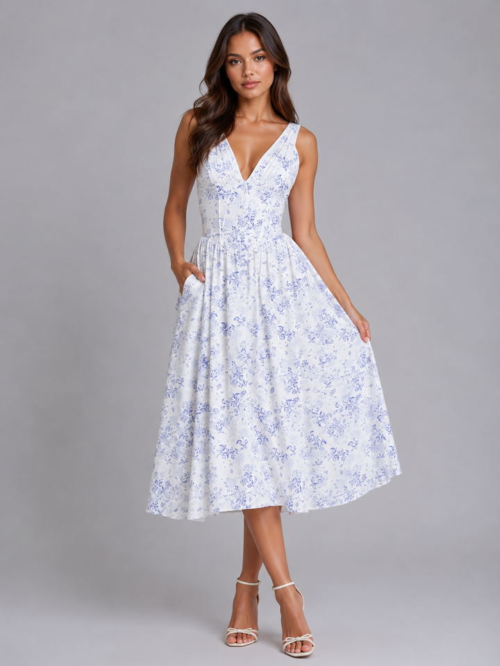 Women’s Floral Midi Sundress – Summer Occasion Style
