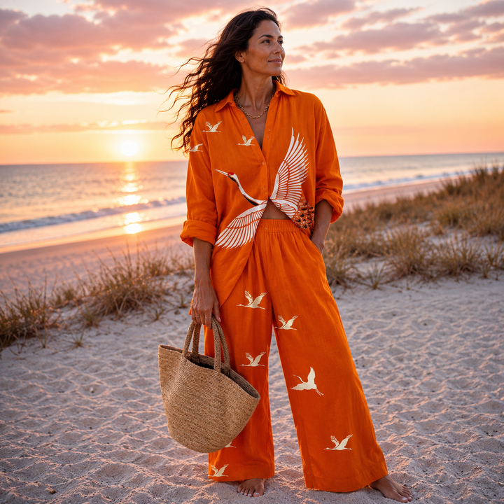 Morena | Ocean Print Relaxed Co-Ord Set