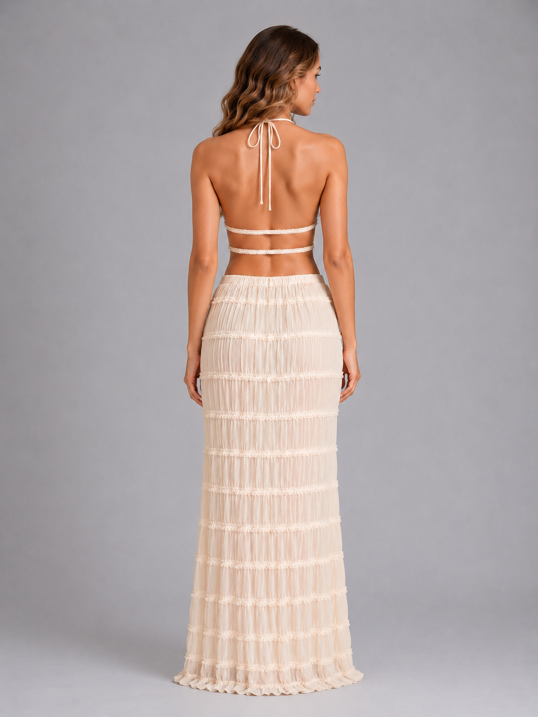 Women's Ruffle Textured Two-Piece Set – Summer Holiday Style