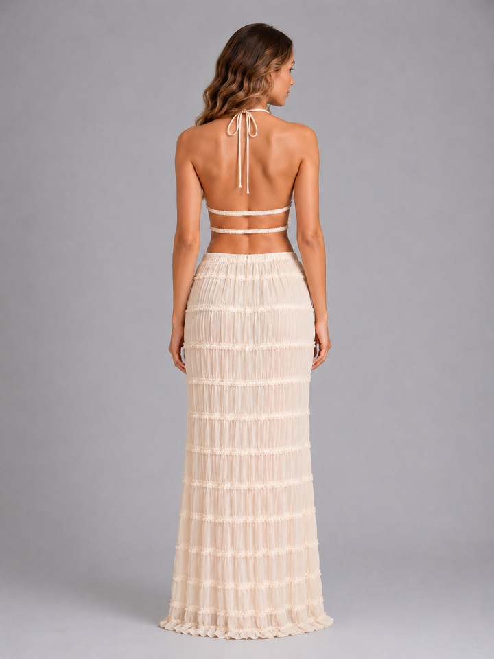 Women's Ruffle Textured Two-Piece Set – Summer Holiday Style