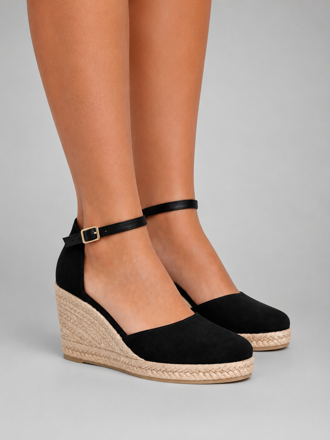 Women's Comfortable Closed Toe Wedge Sandals with Ankle Strap