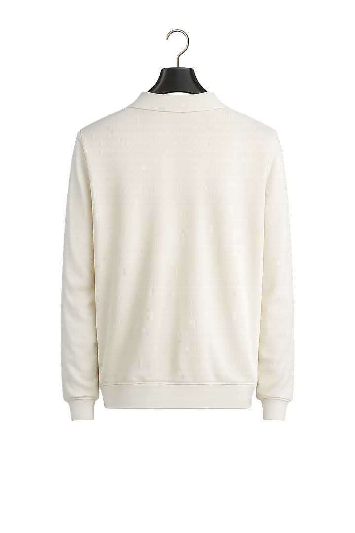 Ribbed Polo Cotton Sweater