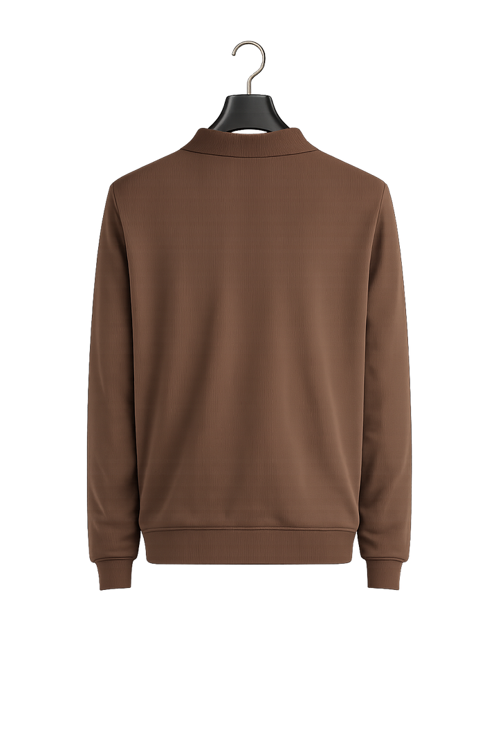 Ribbed Polo Cotton Sweater