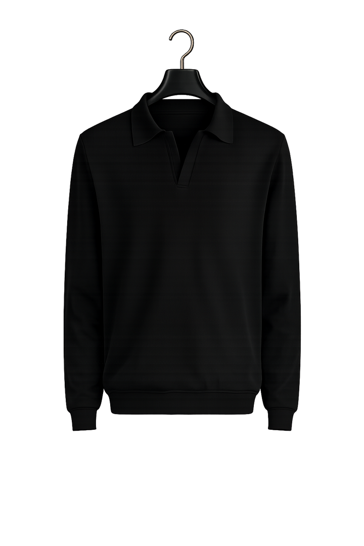 Ribbed Polo Cotton Sweater