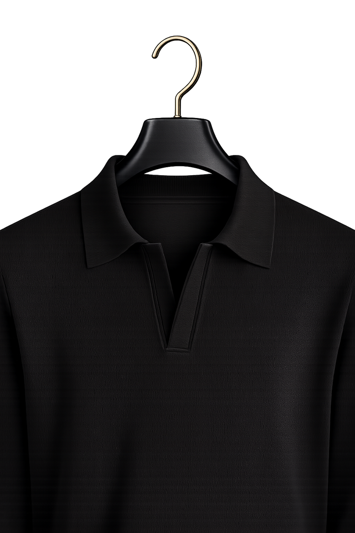 Ribbed Polo Cotton Sweater
