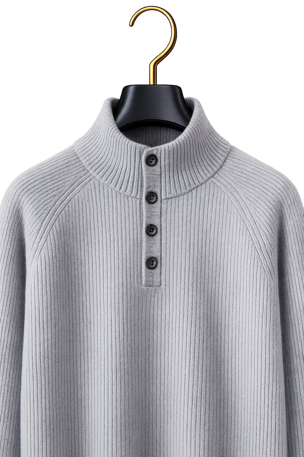 Maison Cashmere Mock-Neck Henley