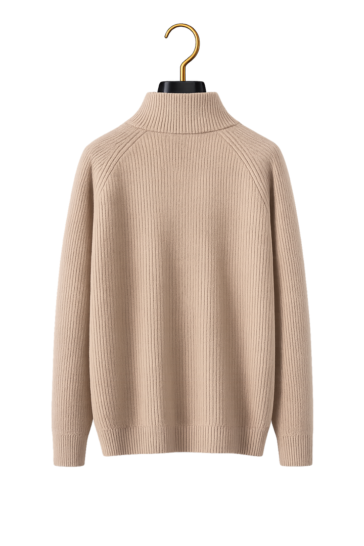 Maison Cashmere Mock-Neck Henley