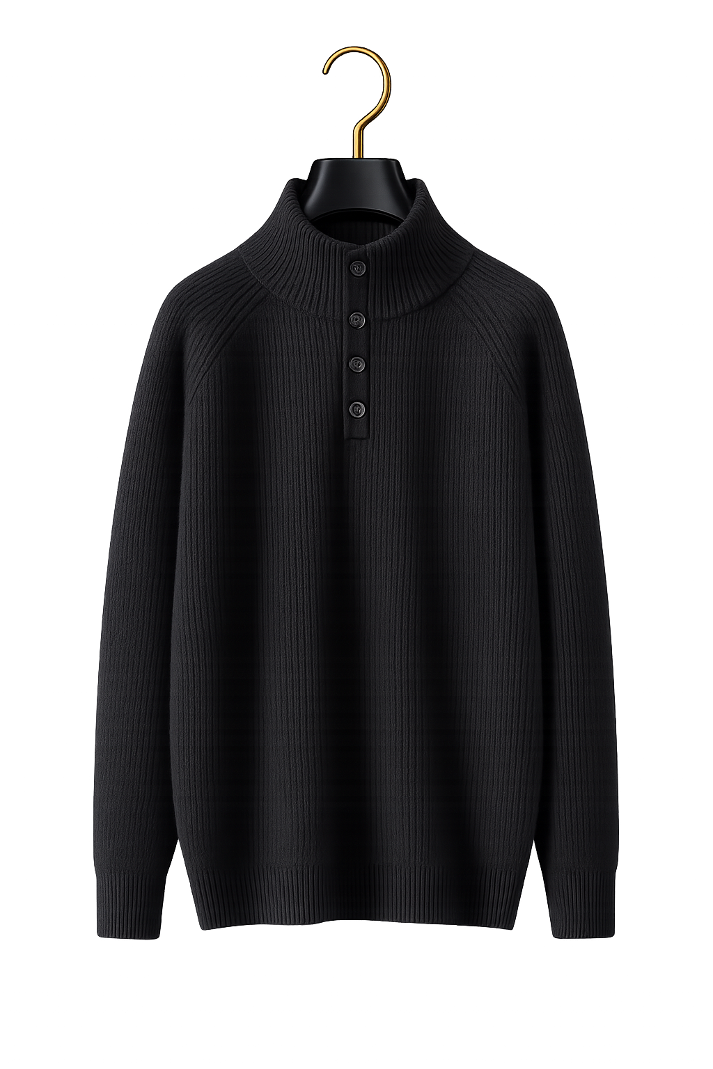 Maison Cashmere Mock-Neck Henley