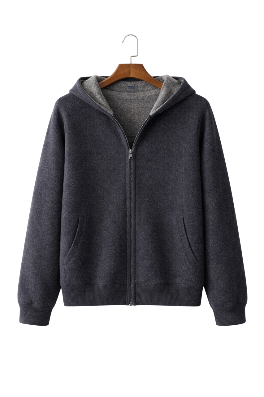 Valerio Maison Wool Reversible Zip Hoodie
