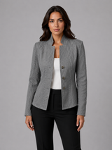Women's Textured Tailored Blazer – Structured Fit Jacket