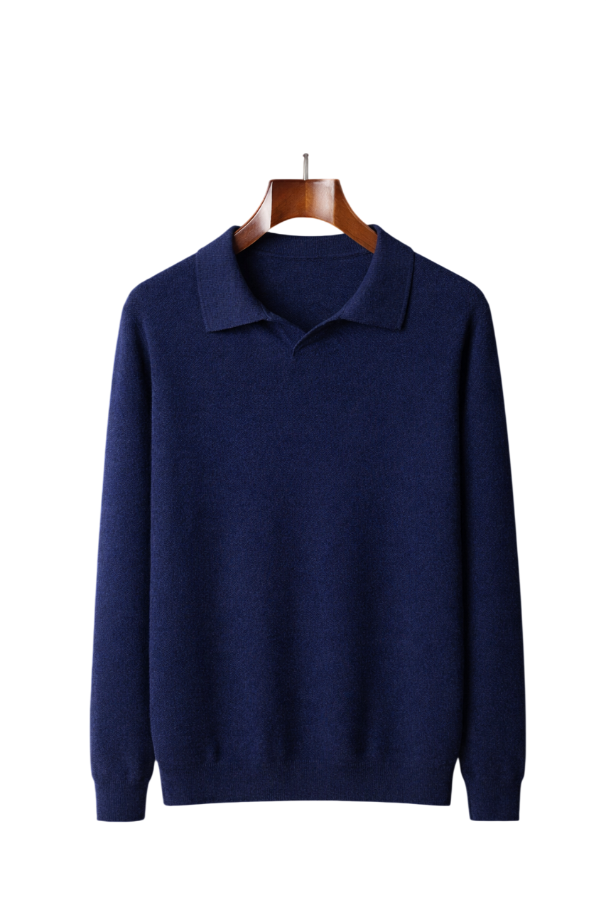 Pure Maison Worsted Cashmere Long Sleeve Polo