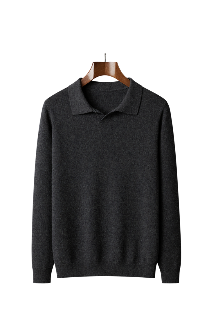 Pure Maison Worsted Cashmere Long Sleeve Polo