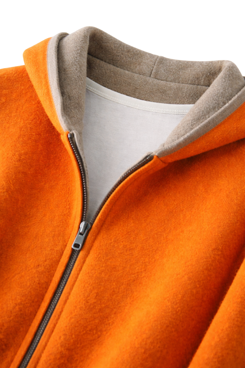 Valerio Maison Wool Reversible Zip Hoodie