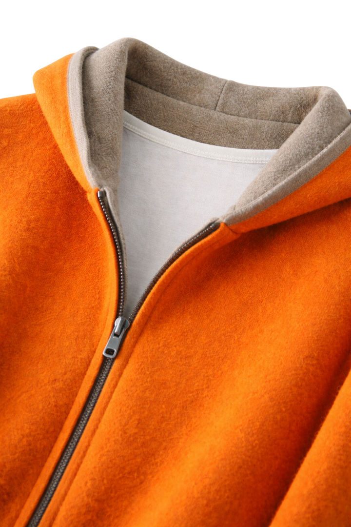 Valerio Maison Wool Reversible Zip Hoodie