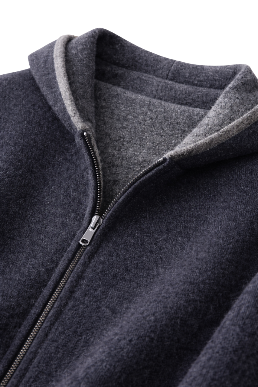 Valerio Maison Wool Reversible Zip Hoodie