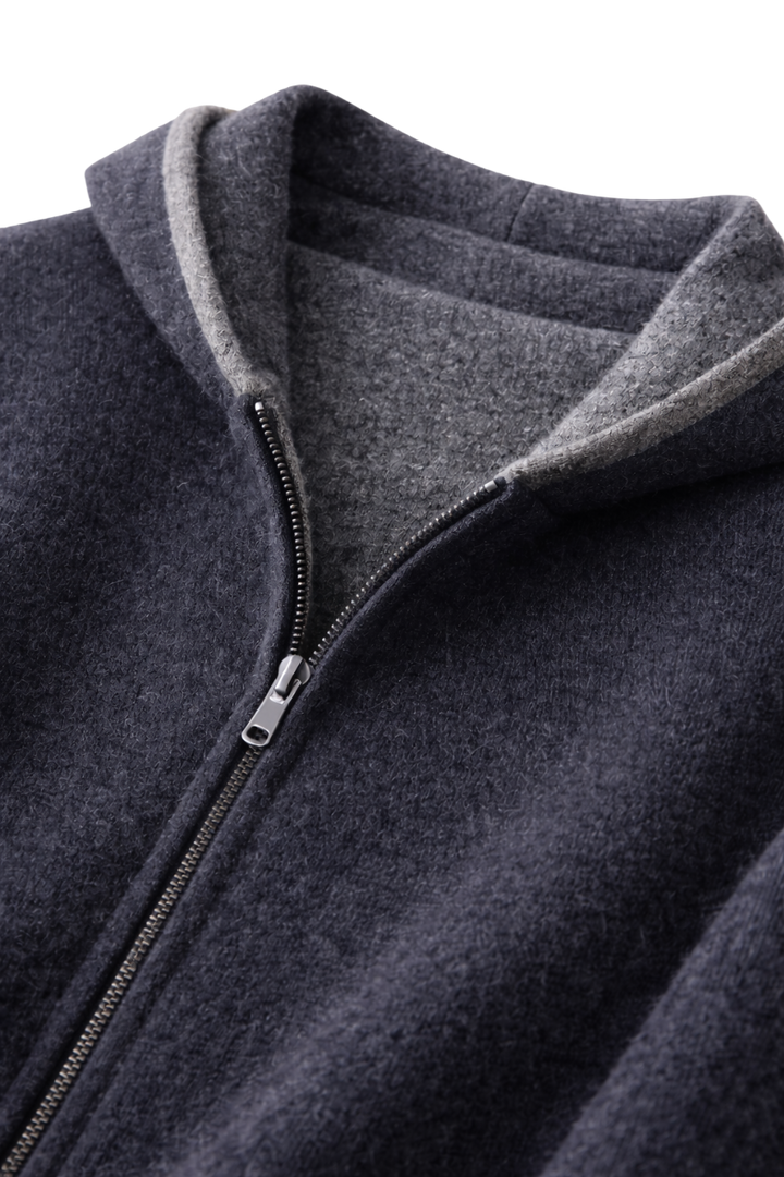 Valerio Maison Wool Reversible Zip Hoodie