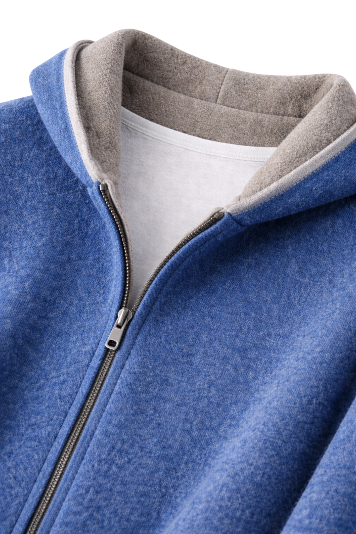Valerio Maison Wool Reversible Zip Hoodie
