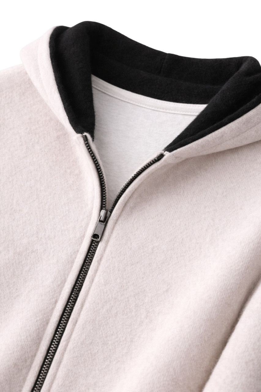 Valerio Maison Wool Reversible Zip Hoodie