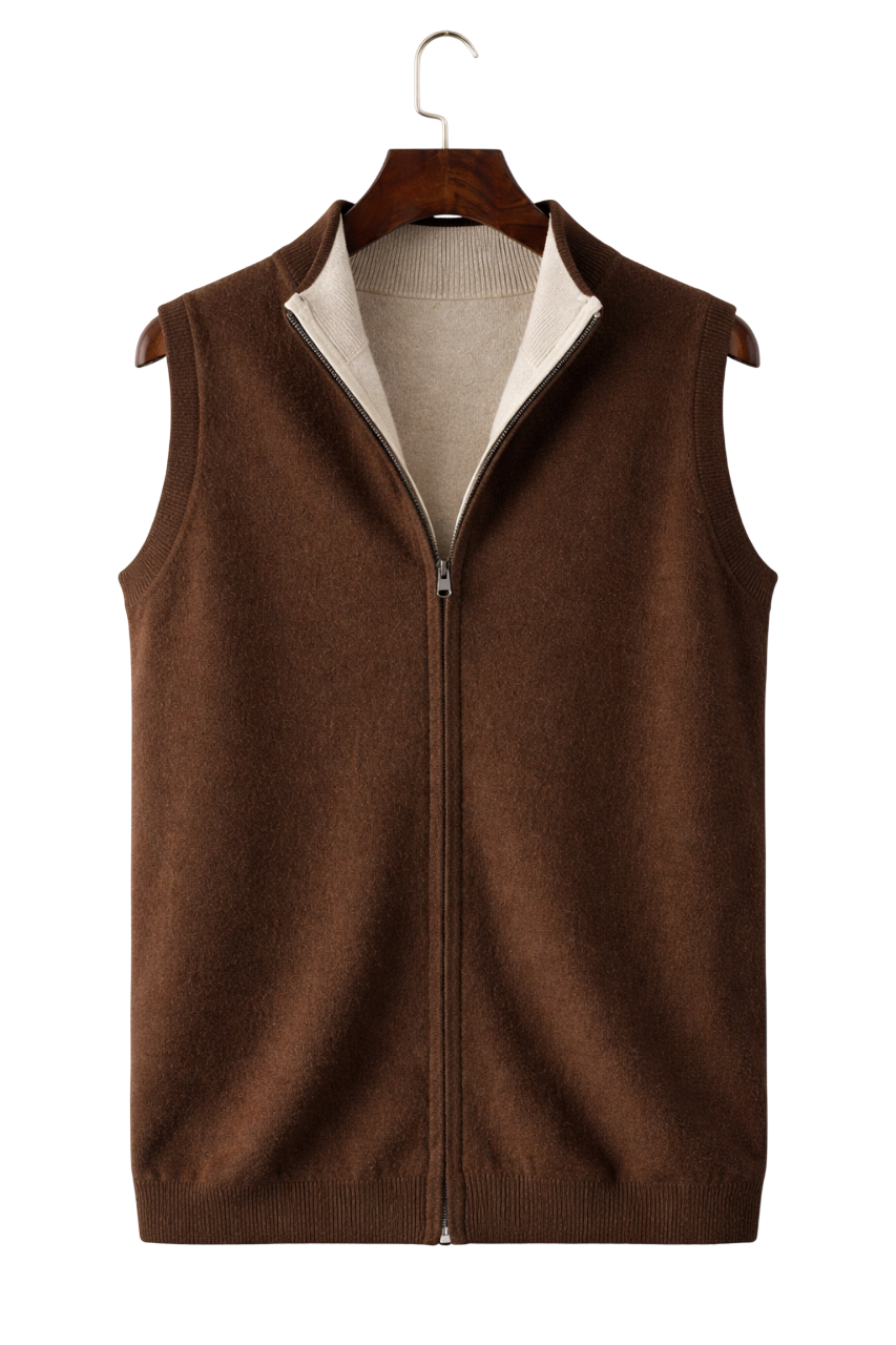 Valerio Maison Wool Zip Vest
