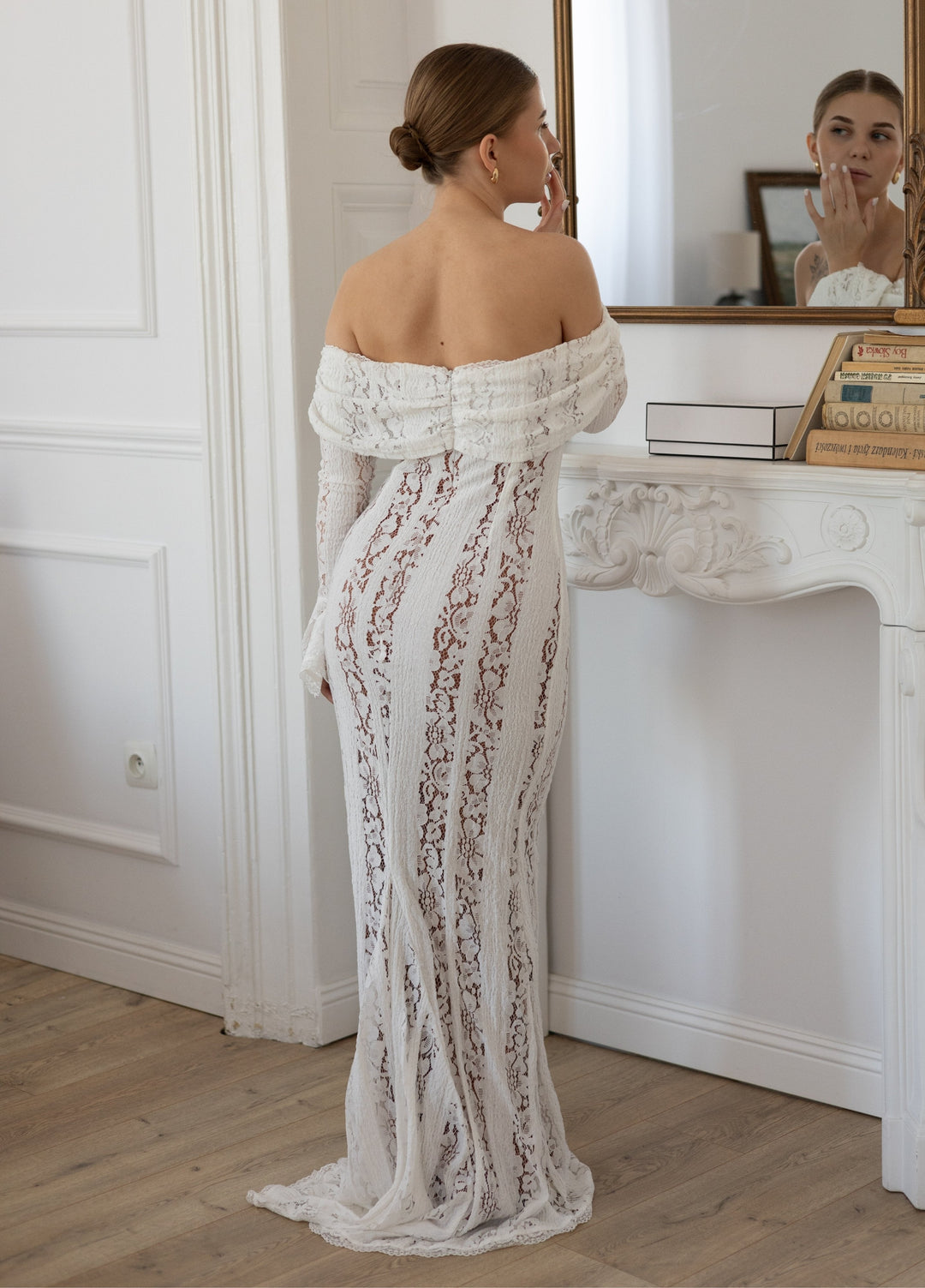 Arielle | Elegant Lace White Maxi Dress