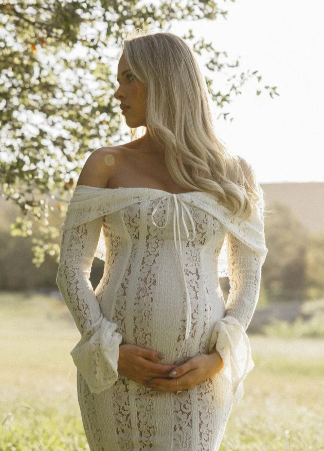 Arielle | Elegant Lace White Maxi Dress