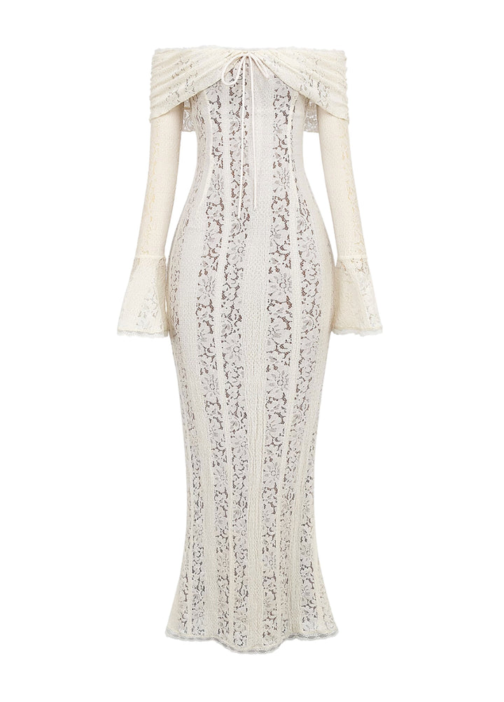 Arielle | Elegant Lace White Maxi Dress