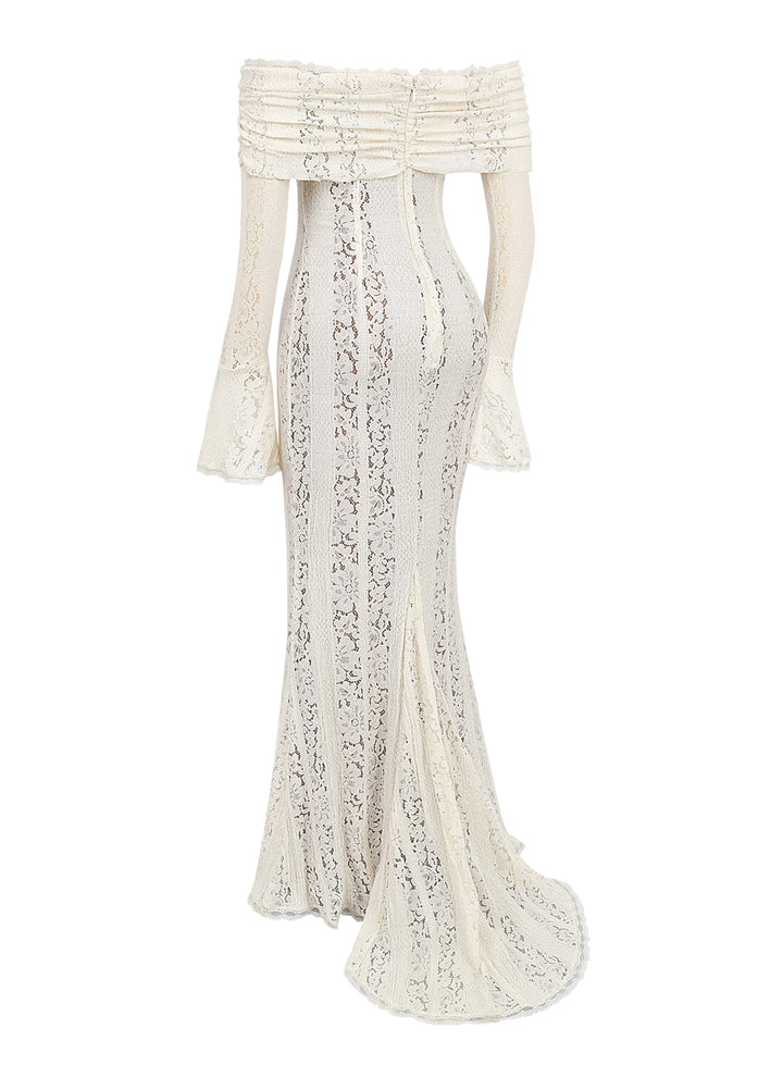 Arielle | Elegant Lace White Maxi Dress