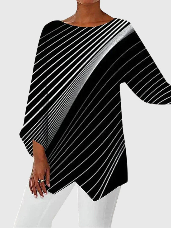 Maya | Elegant Butterfly Print Asymmetric Blouse