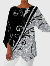 Maya | Elegant Butterfly Print Asymmetric Blouse
