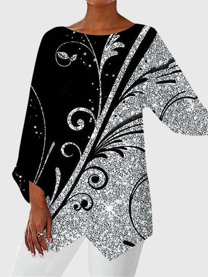 Maya | Elegant Butterfly Print Asymmetric Blouse