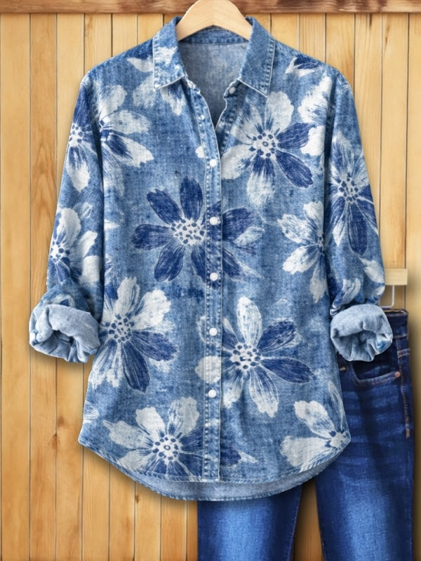 Flora | Relaxed Fit Women's Shirt with Floral Print