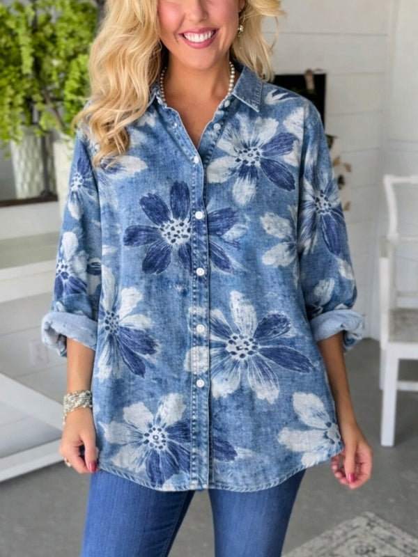 Flora | Relaxed Fit Women's Shirt with Floral Print