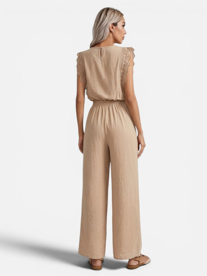Women’s Two Piece Outfit Set – Relaxed Top & Wide Leg Trousers