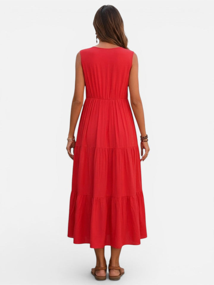 Women’s V-Neck Tiered Maxi Dress – Effortless Summer Elegance