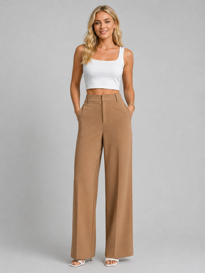 Women's High Waisted Wide Leg Trousers – Tailored Everyday Style