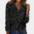 Lucy | Elegant Glitter V-Neck Women's Top
