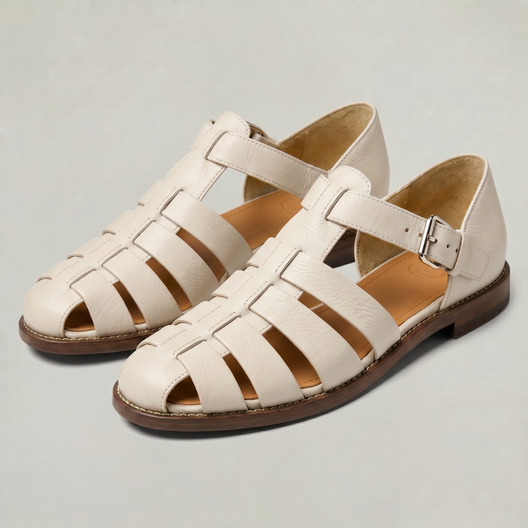 Men's Leather Closed Toe Fisherman Sandals