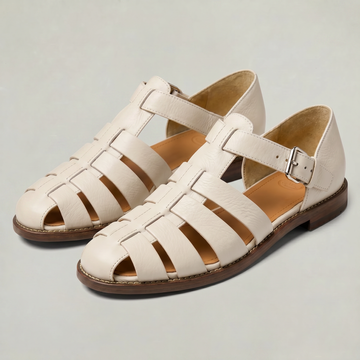 Men's Leather Closed Toe Fisherman Sandals