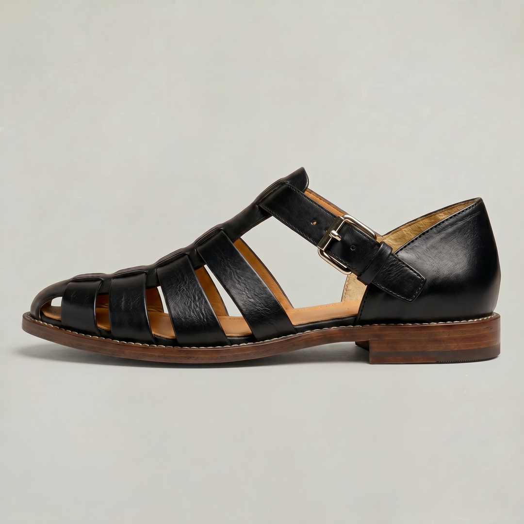 Men's Leather Closed Toe Fisherman Sandals