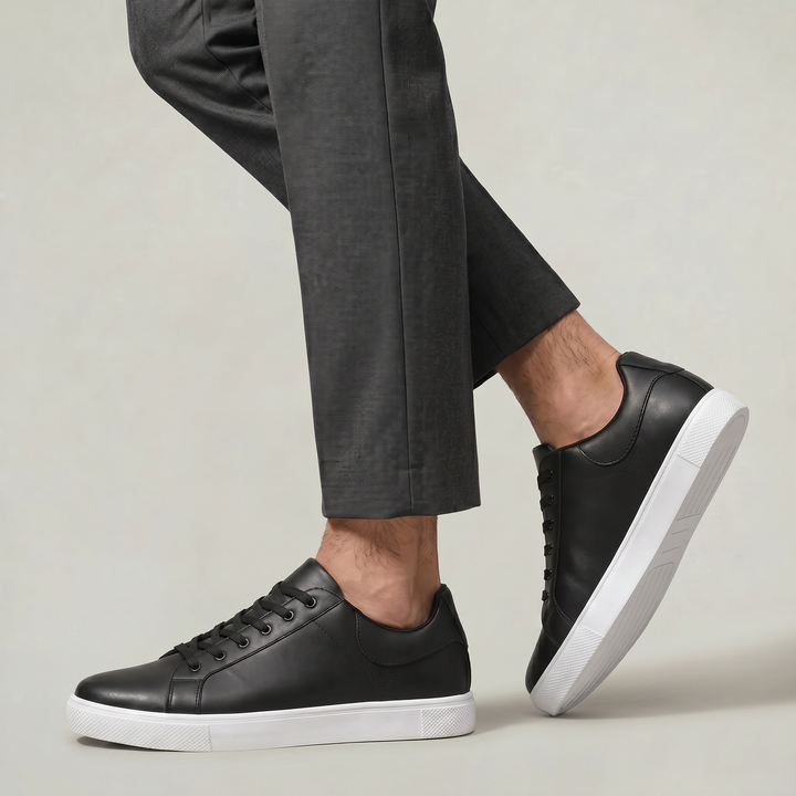 Men's Leather Lace Up Low Top Sneakers