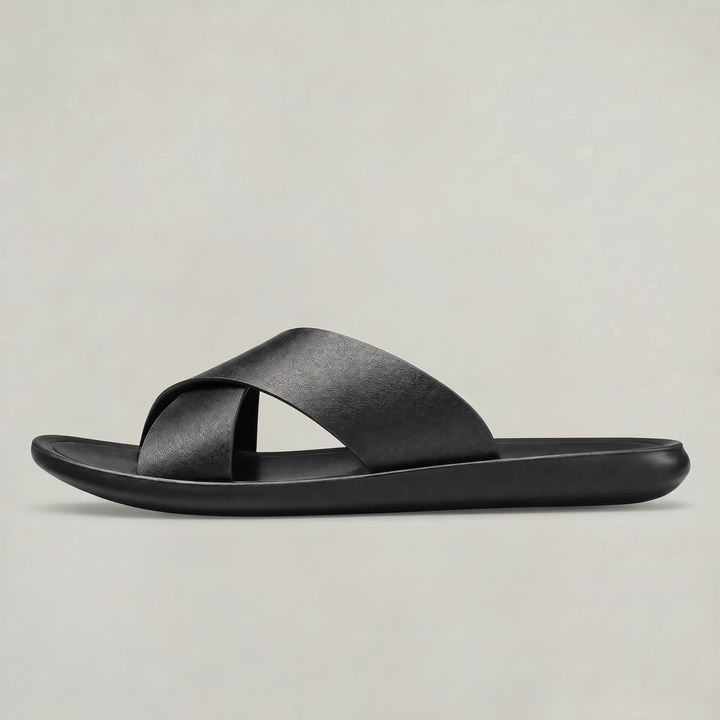 Men's Cross Strap Slide Sandals - Anti-Slip Home Slippers