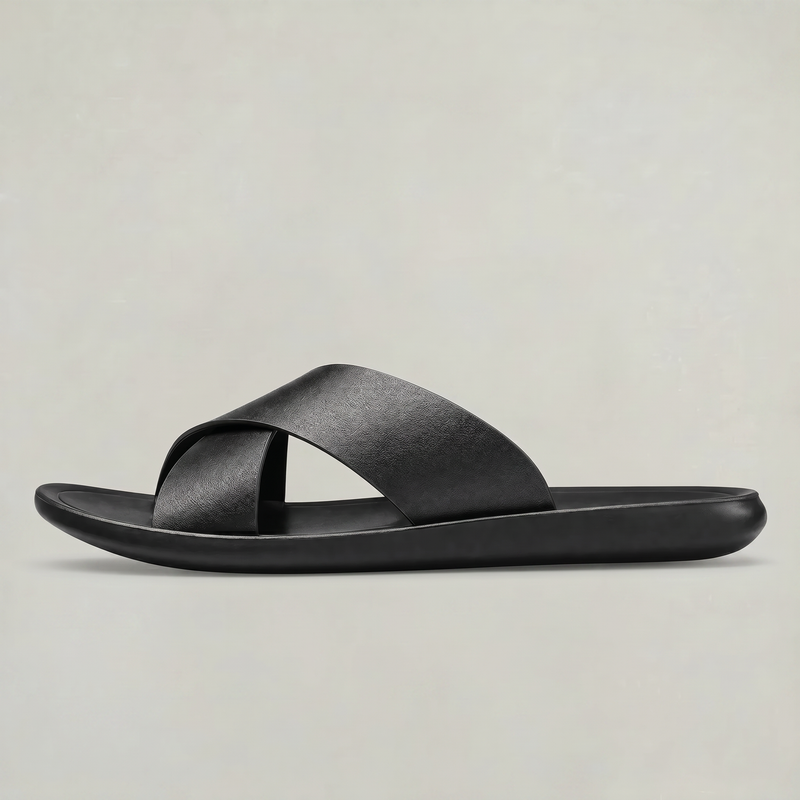 Men's Cross Strap Slide Sandals - Anti-Slip Home Slippers