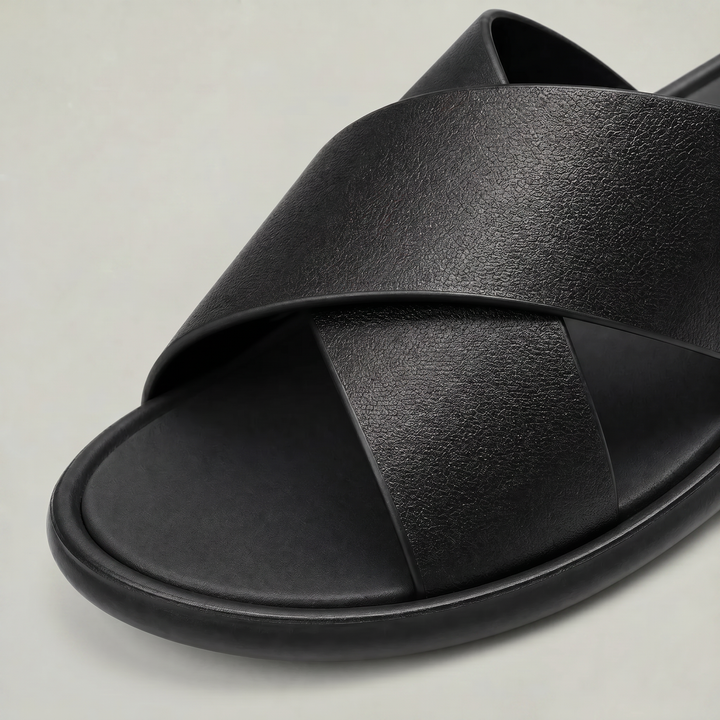 Men's Cross Strap Slide Sandals - Anti-Slip Home Slippers