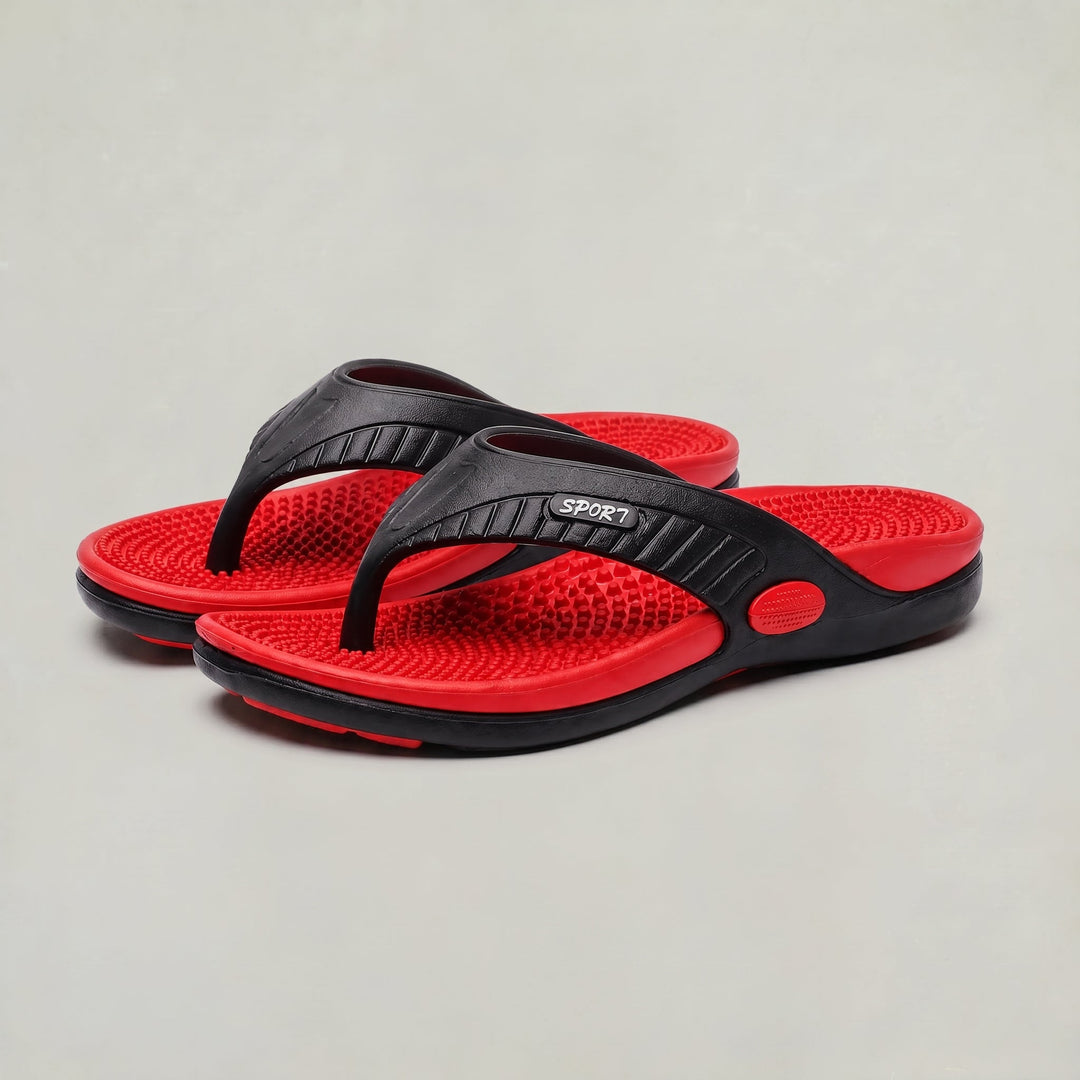 Men's Lightweight Beach Flip Flop Sandals With Textured Footbed