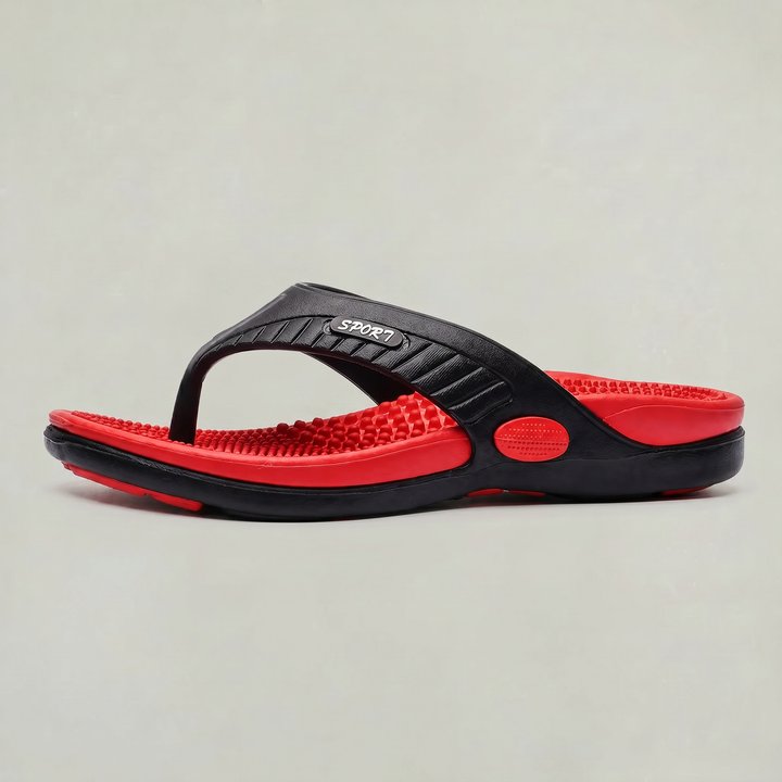 Men's Lightweight Beach Flip Flop Sandals With Textured Footbed